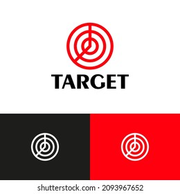 Target logo design concept. Simple logomark illustration. Can representing sport, energy, fast, speed, power.