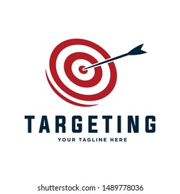 Target logo design. Dartboard and dart vector design. Target goal and arrow logotype