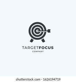 Target logo design. Dartboard and dart vector design. Target goal and arrow logotype