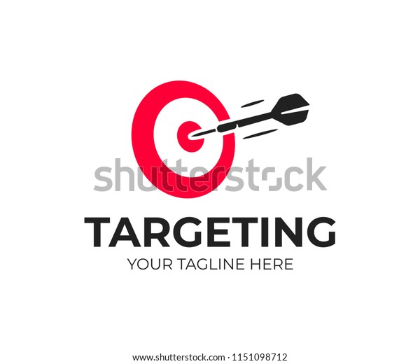 Target logo design. Dartboard and dart\
vector design. Target goal and arrow\
logotype