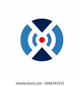 Diseño del logotipo de destino con el concepto de letra X N.