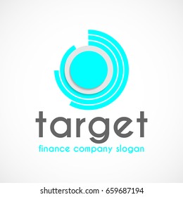Target logo design template for professional business branding and identity. Vector icon concept finance illustration.