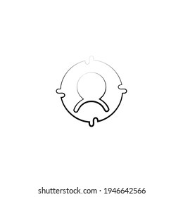 diseño de icono de logotipo de destino con estilo de arte de línea