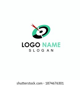 Ziellogo. Minimalistische Logo-Vektorgrafik auf weißem Hintergrund