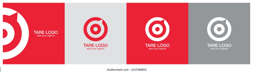 Target logo. Red aim, arrow, compass, speech bubble, Idea concept, perfect hit, winner, target goal icon. Success abstract logo