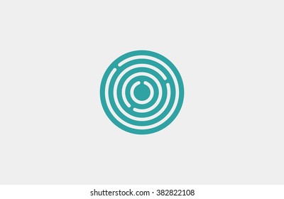 Target logo. Round logo. Planet logo. Circle logo. Spiral logo