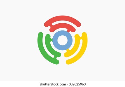 Target logo. Round logo. Planet logo. Circle logo. Spiral logo