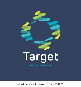 Target logo. Round logo. Planet logo. Circle logo