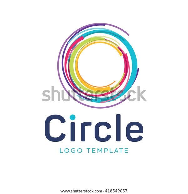 ターゲットのロゴ 丸いロゴ 惑星のロゴ 円のロゴ 抽象的な色のターゲットロゴ のベクター画像素材 ロイヤリティフリー