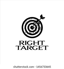 target logo rustic vintage black circle with an arrow vector for business graphic design or success icon template