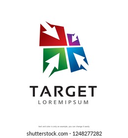 Target Logo Template Design Vector, Emblem, Concept Design, Creative Symbol, Icon