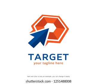 Target Logo Template Design Vector, Emblem, Concept Design, Creative Symbol, Icon