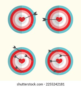 Target love and arrow for Happy Valentine's Day.