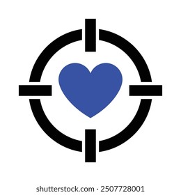 Target love Icono, Vector Gráficos