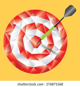 Target in low poly design with arrow concept 