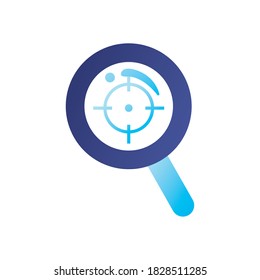 target in lupe gradient style icon design, search tool and magnifying glass theme Vector illustration