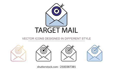Target Mail icon design with white background stock illustration