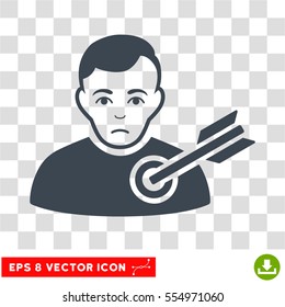 Target Man EPS vector pictogram. Illustration style is flat iconic smooth blue symbol on chess transparent background.