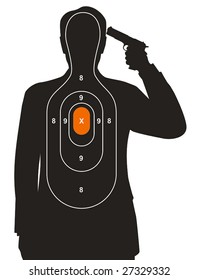 Target With Man Holding A Gun