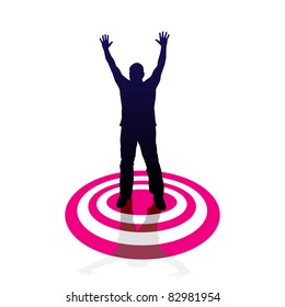 Target - man, vector sign
