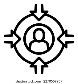 Target manager icon outline vector. Office meeting. Worker report
