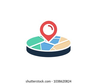Target Map Icon Logo Design Element
