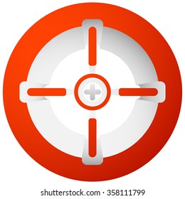 Target mark, cross-hair, reticle isolated on white. Vector graphic