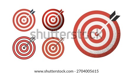 Target mark icon vector set collection in modern glass styles. Detailed Target symbol vector illustration perfect for apps and web design.