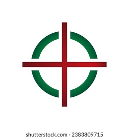 Target marker with red and green colour vector design. Good for logo design, branding design, logo icon etc.