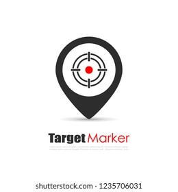 Target marker vector logo illustration isolated on white background