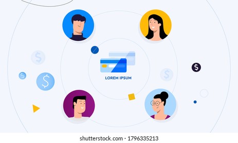 Target market concept, attracting customers, customer retention flat vector illustration 