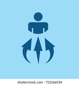 Target market icon with arrow image and person