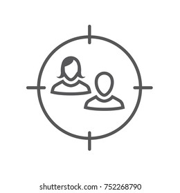 Target market icon with arrow image and person