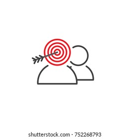 Target market icon with arrow image and person