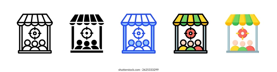 Target Market Icon Collection With Multiple Styles