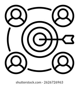 Elemento de icono de mercado objetivo para diseño