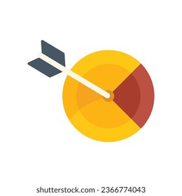 Target market icon flat vector. Customer chart. Sale pie isolated