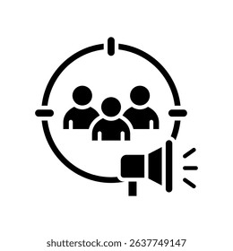 Target Market Icon Glyph Vector Illustration