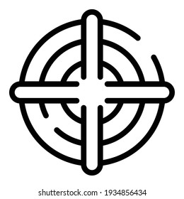 Target market icon. Outline target market vector icon for web design isolated on white background