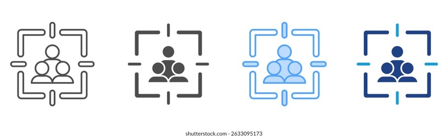 Conjunto de iconos de mercado objetivo Colección de estilos múltiples	