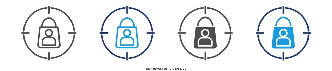 target market icon set multiple style