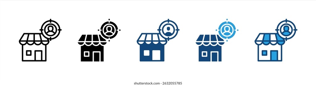 Target Market icon sheet multiple style collection