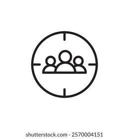 Target market icon Vector flat thin line illustration