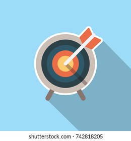 Target market icon w arrow and stand