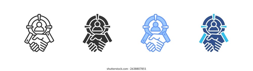 Target Market Multi Style Icon Set Vector