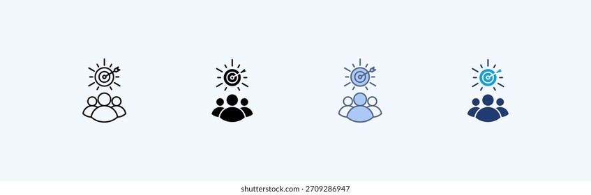 Target Market Multiple Icon Illustration Vector
