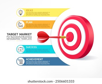 Target market for successful business infographic template background 
