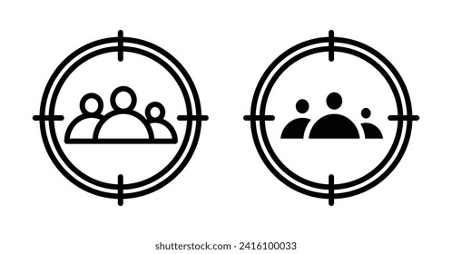 Target Market Vector Icon Set. Focus Customer Audience Vector symbol for Ui Designs.