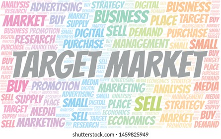 Target Market word cloud. Vector made with text only