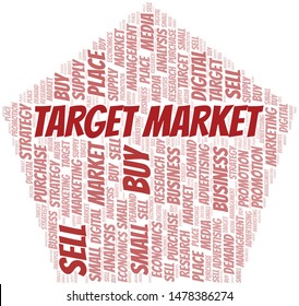 Target Market word cloud. Vector made with text only